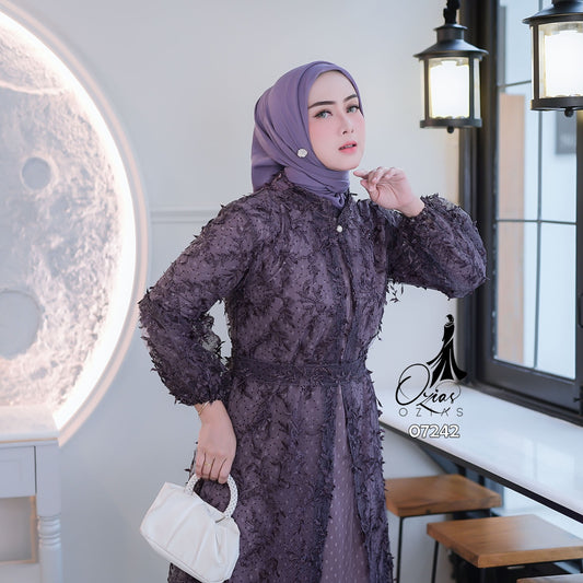 GAMIS OZIAS TILE 07242 LD 105 I Gamis Kondangan Wanita I Gamis Fashion Casual