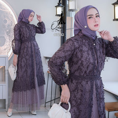 GAMIS OZIAS TILE 07242 LD 105 I Gamis Kondangan Wanita I Gamis Fashion Casual