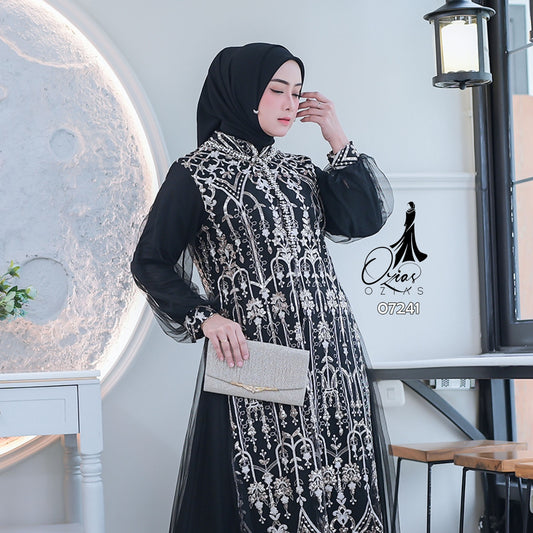 GAMIS OZIAS TILE 07241 LD 105 I Gamis Kondangan Wanita I Gamis Fashion Casual