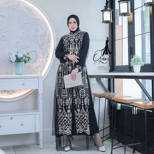 GAMIS OZIAS TILE 07241 LD 105 I Gamis Kondangan Wanita I Gamis Fashion Casual