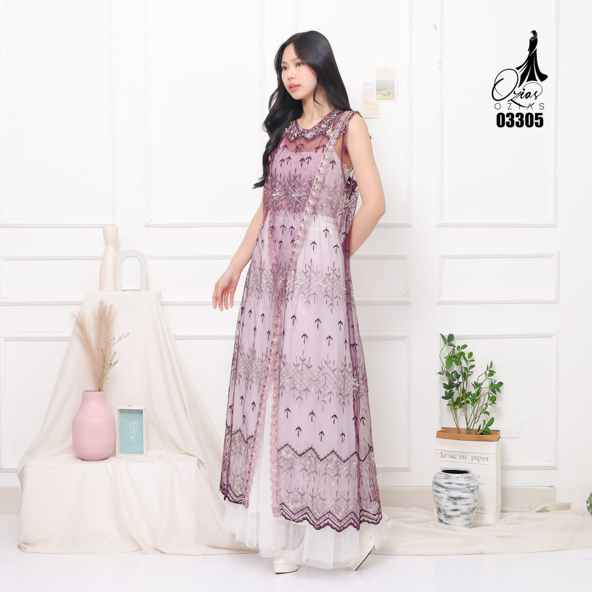 VEST OUTER TILE OZIKO HANA 03305 LD 105 I Outer Kondangan Wanita I Outer Fashion Casual