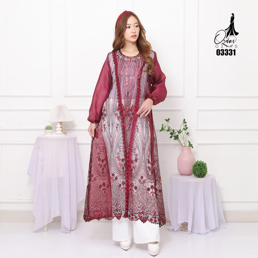 VEST OUTER TILE OZIKO 03331 LD 105 I Outer Kondangan Wanita I Outer Casual Remaja