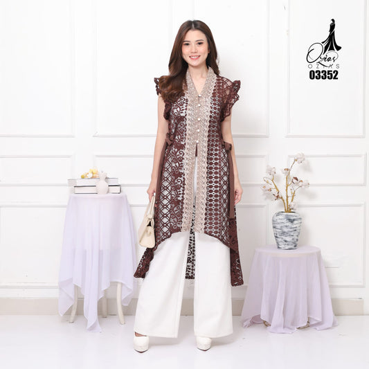 VEST OUTER TILE OZIKO 03352 LD 105 I Outer Kondangan Wanita I Outer Casual