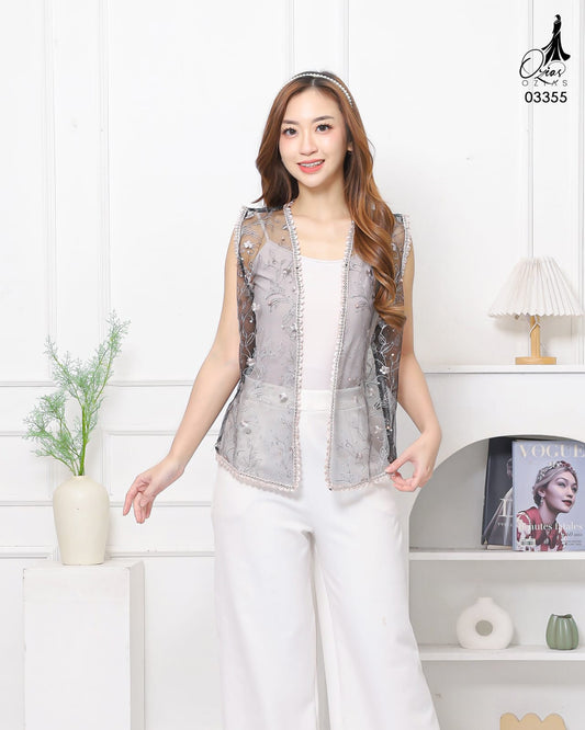 VEST OUTER OZIKO TILE 03355 LD 105 I Outer Kondangan Wanita I Outer Casual Remaja