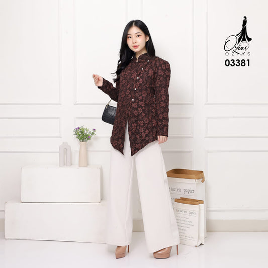 VEST OUTER OZIKO FUKURO JACQUARD 03381 LD 105 I Outer Kondangan I Vest Casual Wanita
