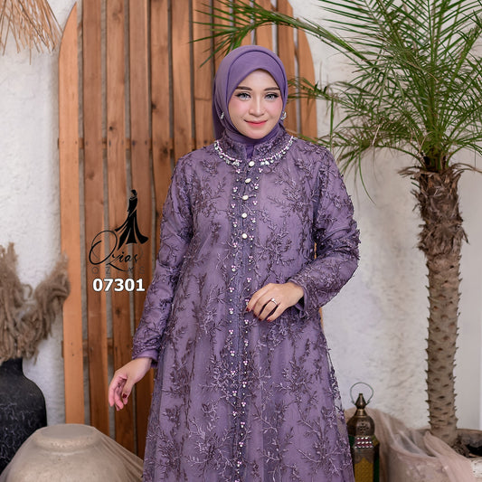 GAMIS OZIAS TILE 07301 LD 105 I Gamis Kondangan Wanita I Gamis Casual Lebaran