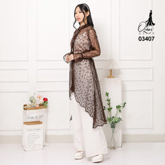 VEST OUTER TILE MICROFLOWER 03407 LD 105 I Vest Outer Casual I Vest Kondangan Wanita