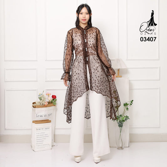 VEST OUTER TILE MICROFLOWER 03407 LD 105 I Vest Outer Casual I Vest Kondangan Wanita