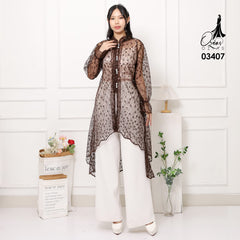 VEST OUTER TILE MICROFLOWER 03407 LD 105 I Vest Outer Casual I Vest Kondangan Wanita