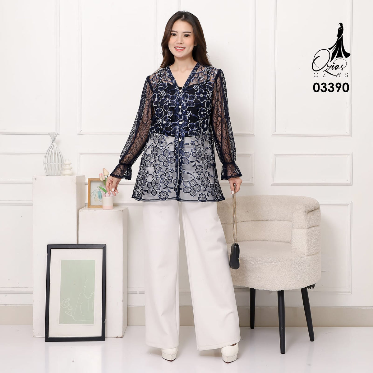 VEST OUTER TILE OZIKO 03390 LD 105 I Vest Outer Casual I Vest Kondangan Wanita