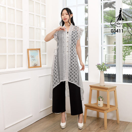 VEST OUTER BROKAT OZIKO 03411 LD 105 I Vest Outer Kondangan I Vest Casual Remaja