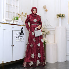 GAMIS OZIAS TILE 07332 LD 105 I Gamis Kondangan Wanita I Gamis Fashion Casual