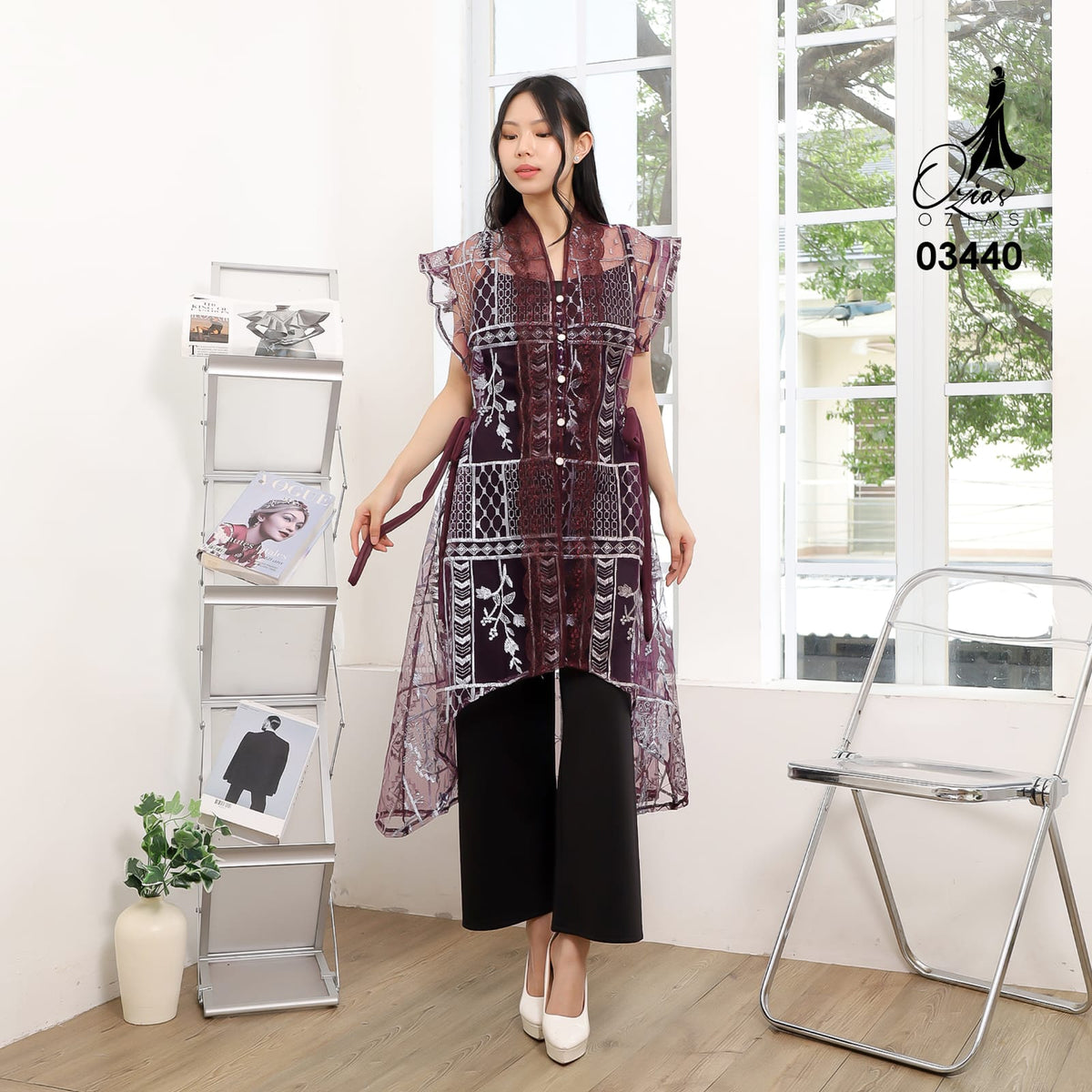 VEST OUTER TILE OZIKO 03440 LD 105 I Vest Outer Kondangan I Vest Tile Casual