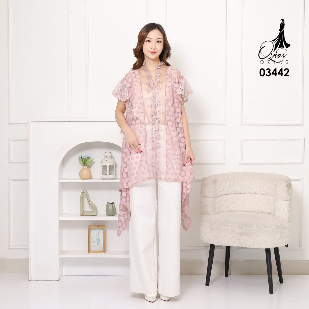 VEST OUTER TILE OZIKO 03442 LD 105 I Vest Kondangan Wanita I Vest Casual Remaja