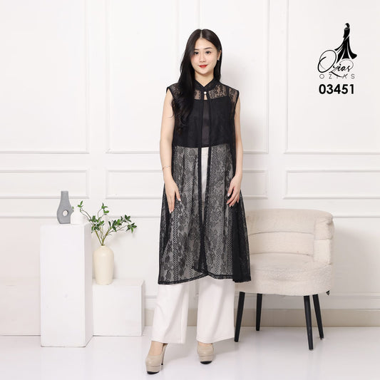OZIKO Vest Outer Brokat Malika 03451 LD 105  | Outer Kondangan Casual I Outer Fashion Wisuda
