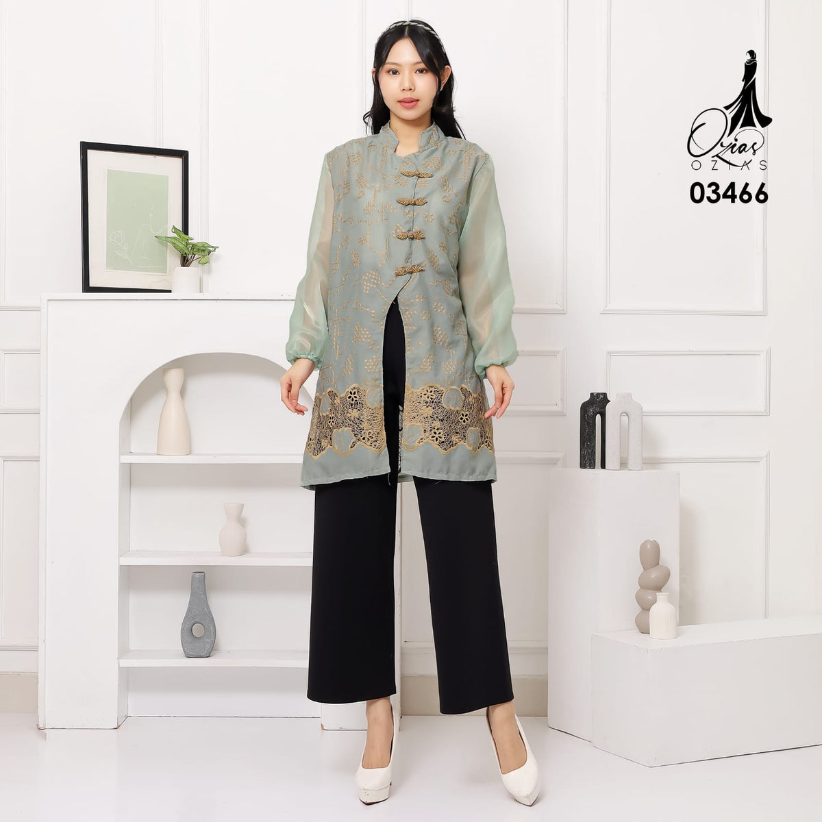 OZIKO VEST OUTER TILE KATUN ORGANZA 03466 LD 105