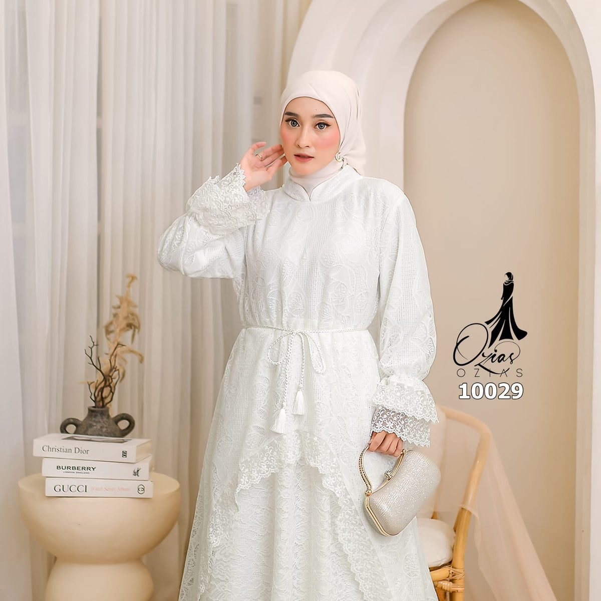 GAMIS OZIAS BROKAT FIORA 10029 LD 105 I Gamis Bini Orang Lebaran I Gamis Fashion Casual