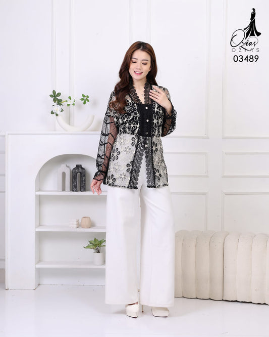 VEST OUTER TILE OZIKO 03489 LD 105 I Outer Kondangan Wanita I Outer Casual Cantik