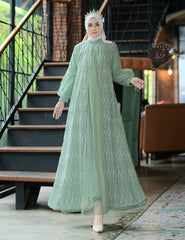 GAMIS OZIAS BROKAT CORNELI 09553 LD 105 | Gamis Pesta Wisuda | Gamis Mewah