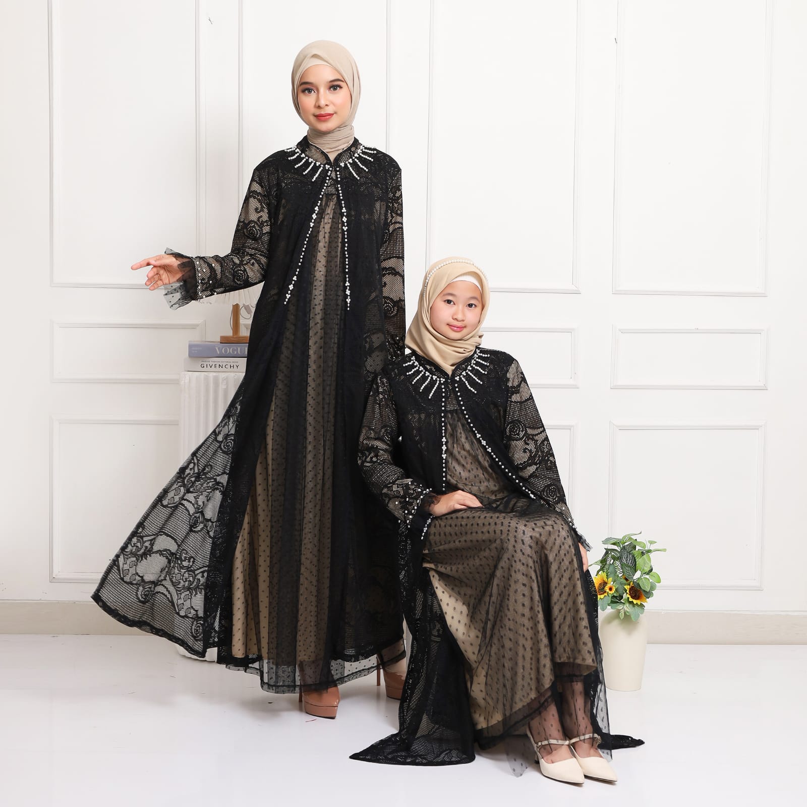 GAMIS OZIAS BROKAT HARUKA 3D 09870 I Gamis Ibu Dan Anak I Gamis Simpel Nyaman Panjang