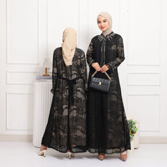 GAMIS OZIAS BROKAT HARUKA 3D 09870 I Gamis Ibu Dan Anak I Gamis Simpel Nyaman Panjang