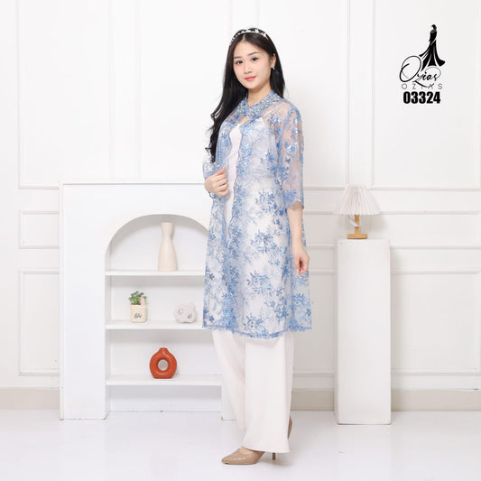 VEST OUTER TILE OZIKO 03324 LD 105 I Outer Kondangan Wanita I Outer Casual Remaja