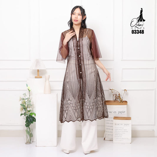 VEST OUTER TILE OZIKO 03348 LD 105 I Outer Kondangan Wanita I Outer Casual Cantik