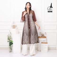 VEST OUTER TILE OZIKO 03348 LD 105 I Outer Kondangan Wanita I Outer Casual Cantik