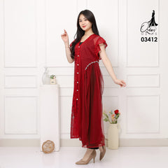 VEST OUTER BROKAT OZIKO 03412 LD 105 I Outer Kondangan Wanita I Outer Casual Remaja