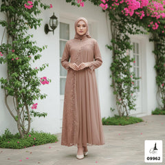 GAMIS INAYA JASMINE OZIAS 09967 LD 105 I Gamis Brokat Pesta Kondangan I Gamis Fashion Muslimah Fit Panjang Santai Nyaman Dress Mewah I Jumbo 5XL