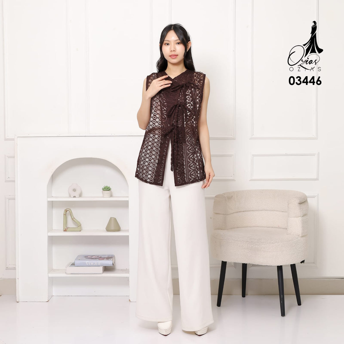 VEST OUTER TILE OZIKO 03446 LD 105 I Outer Kondangan Wanita I Outer Fasion Casual