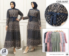 GAMIS OZIAS TILE FLORA 06407 LD 105 I Gaun Simpel Wisuda I Gamis Lebaran Muslim Nyaman
