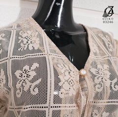 VEST OUTER OZIKO BROKAT SNOW WHITE 03246 LD 105 I Outer Kondangan Wanita I Outer Fashion Muslimah