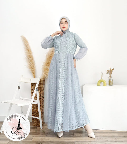 GAMIS OZIAS BROKAT 09569 LD 105 120 140 I Gamis Brokat Premium I Gamis Mewah