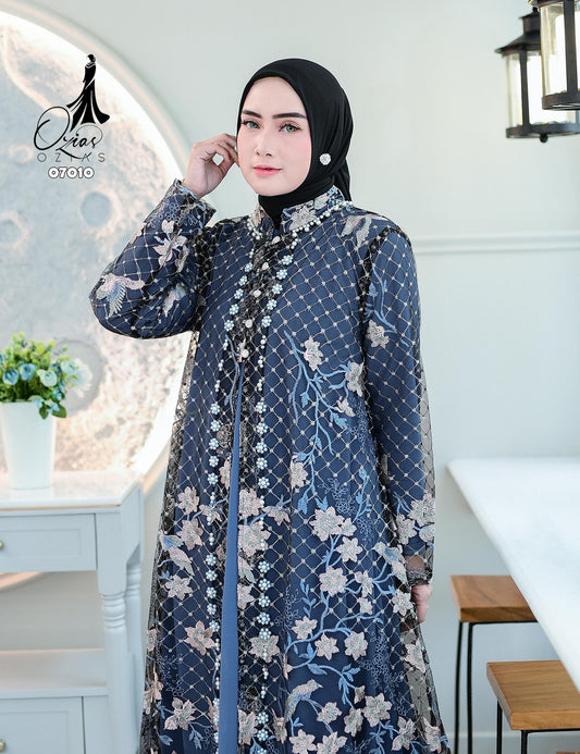 GAMIS OZIAS TILE 07010 LD 105 120 I Gamis Kondangan Mewah I Gamis Wisuda Muslimah Nyaman Panjang 2XL