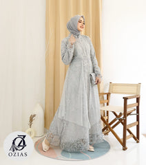 GAMIS OZIAS TILE BOUNGENVILLE 03915 LD 105 I Gamis Wisuda l Gamis Busui Friendly Muslim Panjang