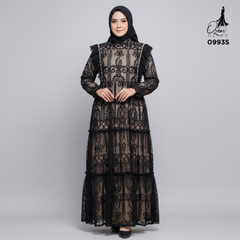 GAMIS OZIAS BROKAT 09935 LD 20 I Gamis Pesta Cantik I Gamis Wisuda 2XL