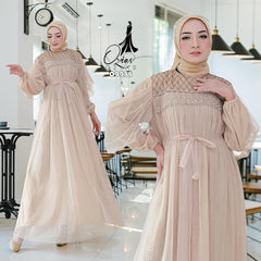 GAMIS OZIAS TILE POLOS 09988 LD 105 I Gamis Kondangan Wanita I Gamis Fashion Muslimah Panjang Santai
