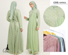 GAMIS INAYA BALIYA OZIAS 09901 I Gamis Pesta kondangan I Hijab Fashion I Jumbo  LD 105 LD 120 LD 140 I Dress Mewah Brokat