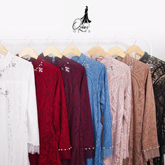 GAMIS BROKAT AZURA OZIAS 10019 LD 105 | Gamis Pesta Wanita | Gamis Cantik Mewah