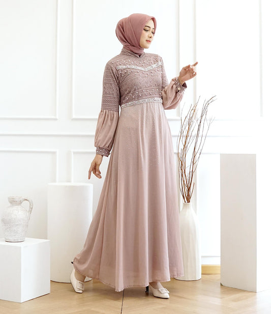 GAMIS OZIAS BROKAT COMBI SIFON 09599 LD 105  I Gamis Simpel Umroh Muslim Nyaman