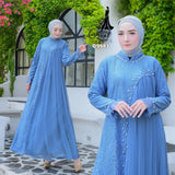 GAMIS OZIAS BROKAT INAYA HARUKA FIMELA 09883 Ld 80 95 105 120 140 I Gamis Dewasa Ibu Dan Anak I Gamis Wisuda Wanita I Gamis Kondangan Pesta I Gamis Bridesmaid I Pakaian Muslimah Cantik