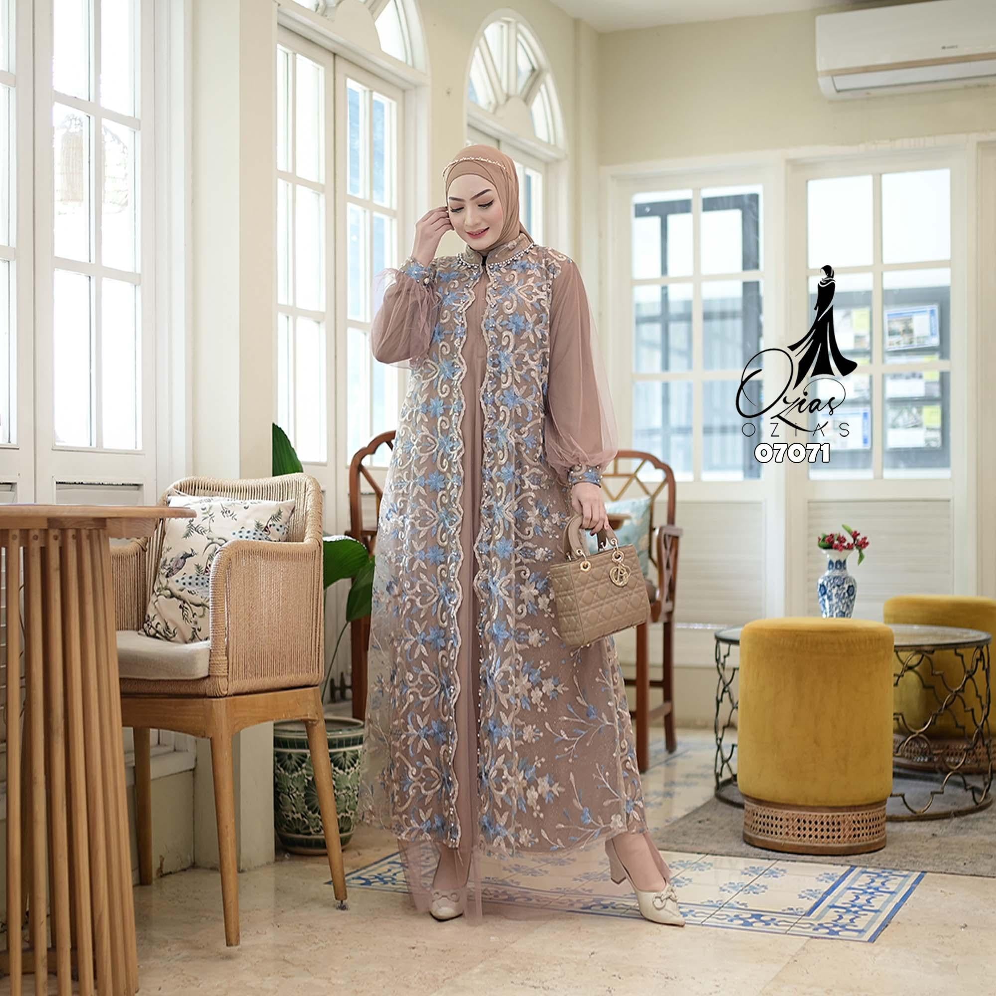 GAMIS OZIAS TILE NAMIRA 07071 LD 105 I Gamis Kondangan Cantik I Gamis Fashion Muslimah.