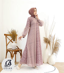 GAMIS OZIAS BROKAT BALIYA 09814 LD 105 I Gamis Fashion Kondangan I Busana Muslimah Busui Friendly