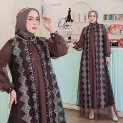 GAMIS OZIAS TILE NAMIRA 07255 LD 105 I Gamis Kondangan Wanita I Gamis Fashion Muslimah