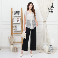 VEST OUTER OZIKO BROKAT 03112 LD 105 I Outer Kondangan Wanita I Cardigan Simpel Wanita Santai