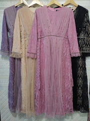 GAMIS OZIAS BROKAT 09594 LD 105 I Gamis Fashion Muslimah I Gamis Pesta Remaja Nyaman Panjang