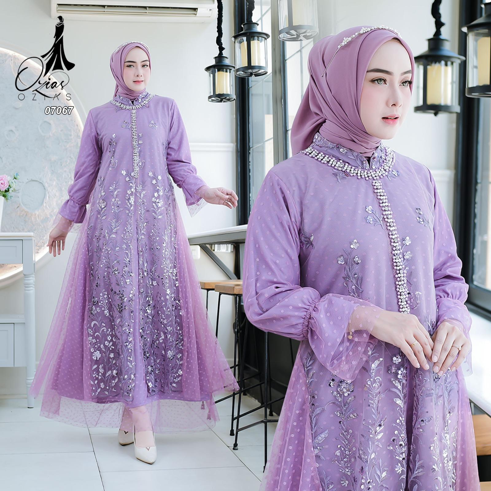 GAMIS OZIAS TILE 07067 LD 105 I Gamis Kondangan Mewah I Gamis Fashion Muslimah