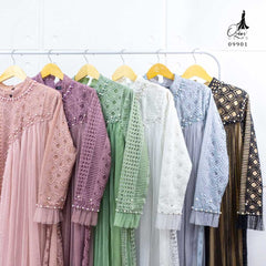 GAMIS INAYA BALIYA OZIAS 09901 I Gamis Pesta kondangan I Hijab Fashion I Jumbo  LD 105 LD 120 LD 140 I Dress Mewah Brokat