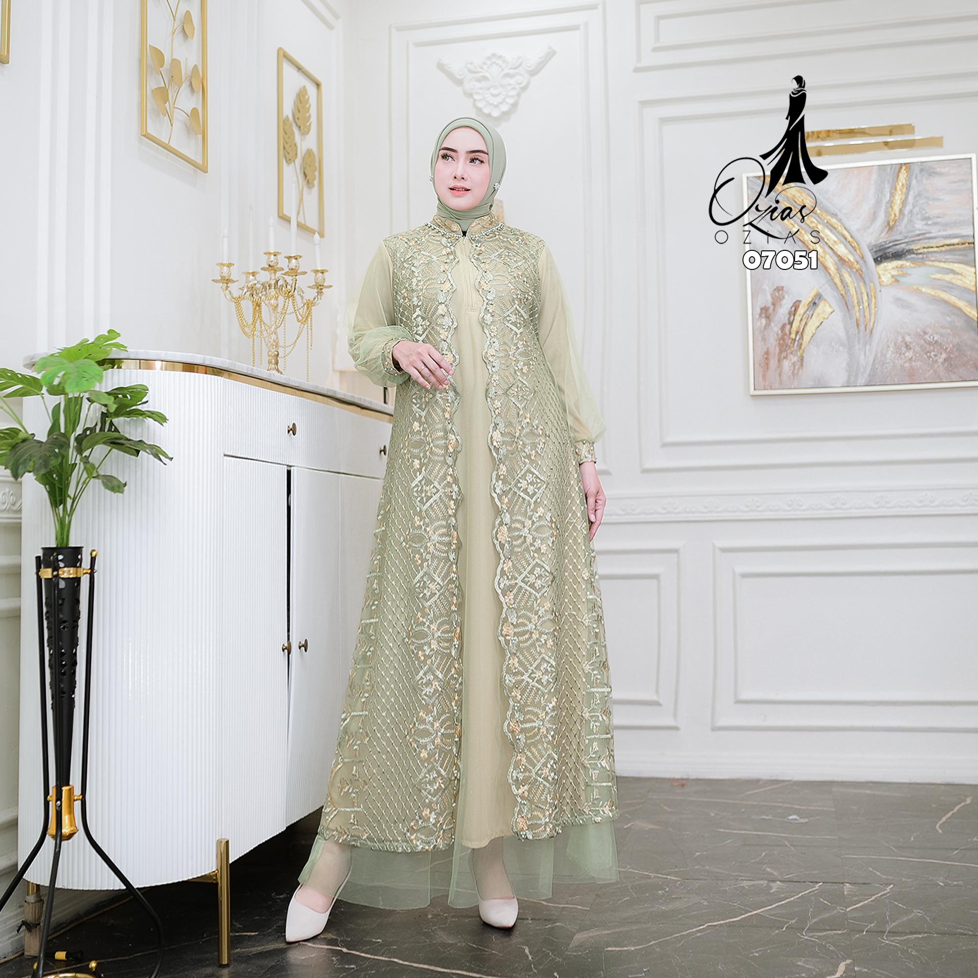 GAMIS OZIAS TILE NAMIRA 07051 LD 105 I Gamis Kondangan Mewah I Gamis Fashion Wanita Muslim